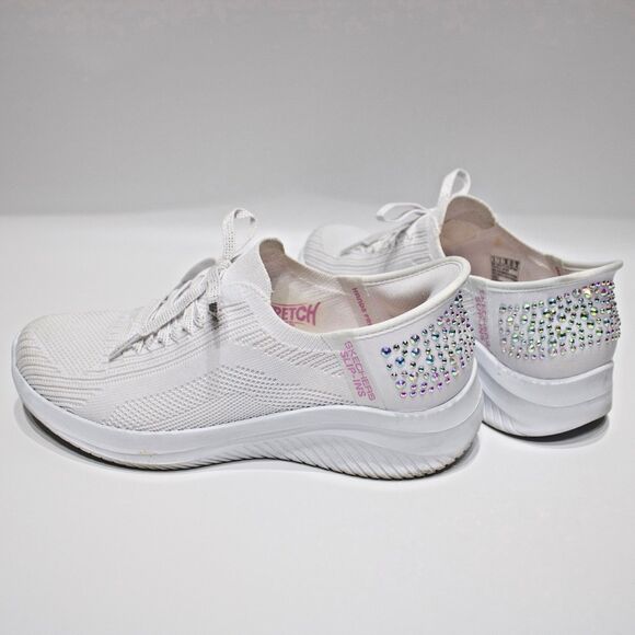 Skechers Hands Free Slip-Ins Ultra Flex 3.0 Shining Glitz White Sneakers Women 6 - Picture 1 of 16